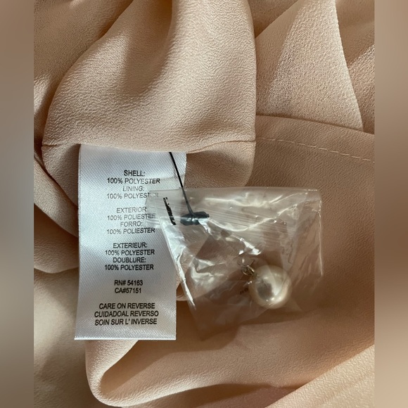 NWT Karl Lagerfeld Paris med. fancy top, sleeveless blouse pale pink faux pearl - Picture 6 of 7